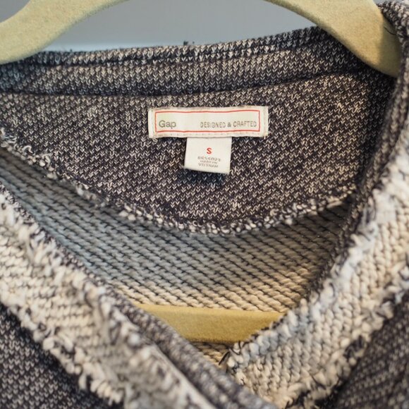 GAP Terry Motto Jacket Sz Small A-Symmetrical Zipper Fur Lining Preppy Style - Picture 3 of 12